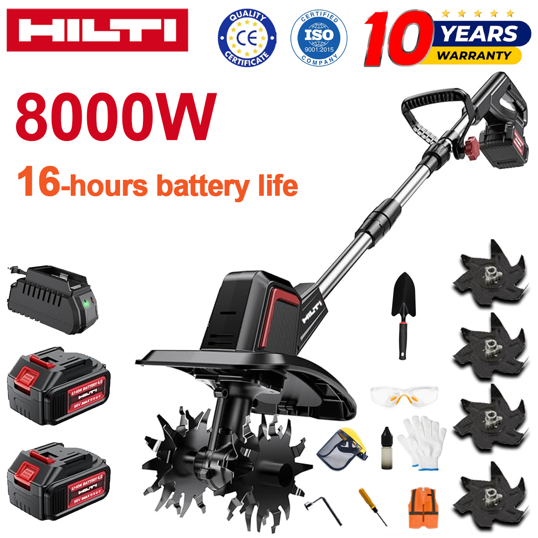 (Trajanje baterije 16 sati) Plug 8000W + 96V litijska baterija * 2 + brzi punjač * 1 + lopata * 1 + nož ​​pluga * 4 + razni dodaci