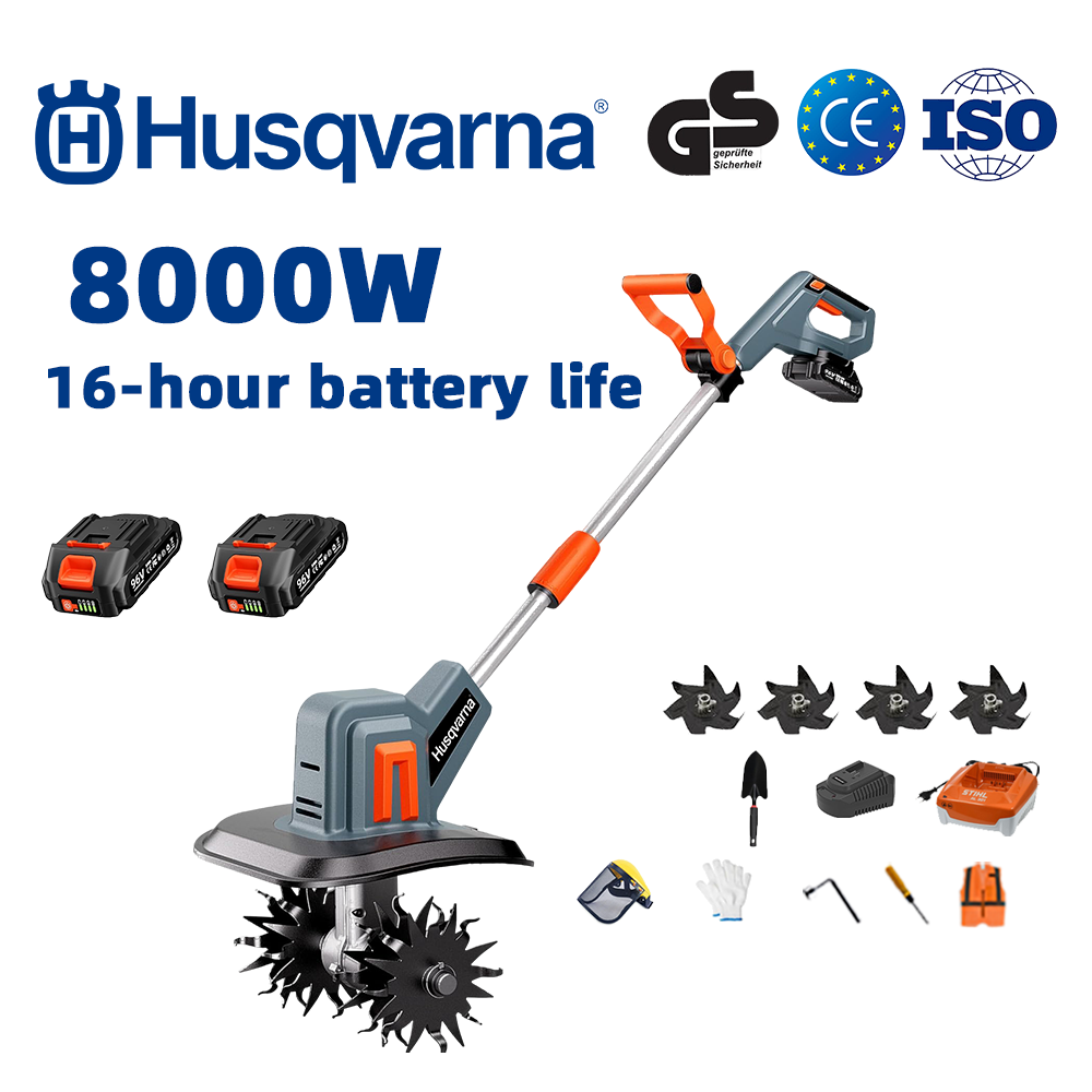 (Trajanje baterije: 16 sati) 8000W plug + 96V litijska baterija * 2 + brzi punjač * 1 + lopata * 1 + nož ​​pluga * 4 + razni dodaci